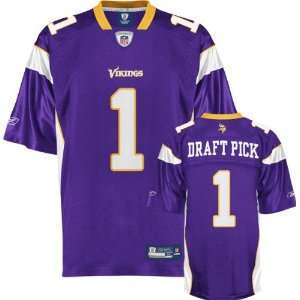 Minnesota Vikings Jersey Reebok Purple 2010 #1 Draft Pick Replica 