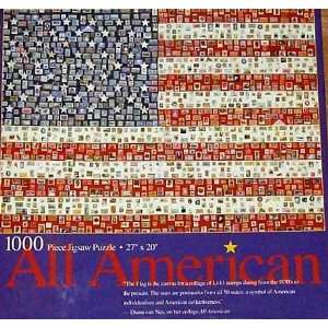  1000 Piece ALL AMERICAN Jigsaw Puzzle   stamps & postmarks 