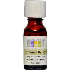  Aura Cacia Allspice Berry, Essential Oil, 1/2 oz. bottle 