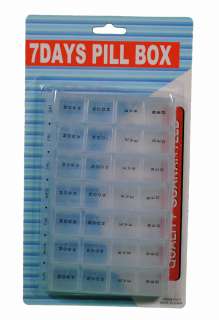 Day Pill Box Holder 28 Slots Weekly Medicine Storage 015381202714 
