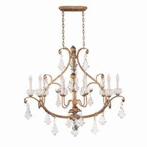   Gold Jacqueline Crystal 10 Light Oval Chandelier from the Jacqueline