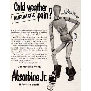  1951 Ad Absorbine Jr Liniment Rheumatic Pain W F Young 