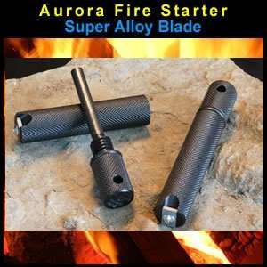 Aurora Survival Fire Starter   Super Alloy Blade  Sports 