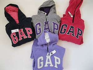 NWT Gap Kids Girls Zip Up Hoodie Sweatshirt Pink Navy Gray Lavinder S 