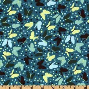   Wide Galaxy Butterflies Teal Fabric By The Yard Arts, Crafts & Sewing