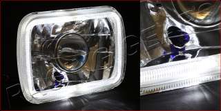 x6 H6054 Sealed Beam Halo Projector Diamond Cut Headlight Lamp+Bulb 