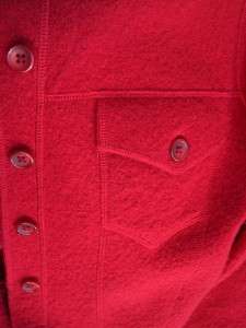 JONES NEW YORK COUNTRY Red Wool Crop Sport Sweater Jacket Button Front 