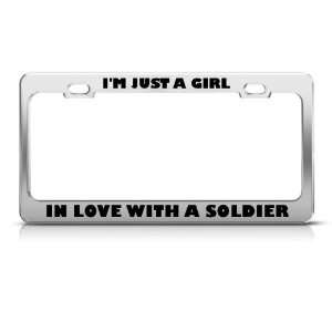  I Just A Girl In Love With Soldier Military license plate 