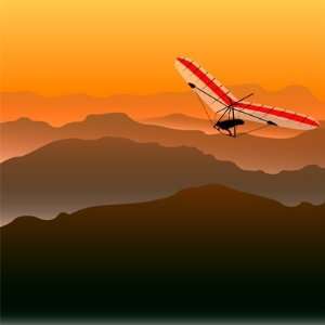 Hang Glider With Rollin Hills Wall Mural