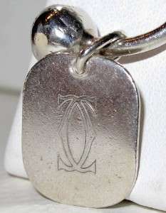 VINTAGE CARTIER KEYRING KEY CHAIN W/ ENGRAVEABLE TAG STERLING SILVER 