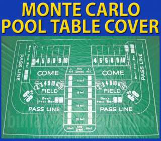 Craps Pool Table Cover Dice Table Layout Pool Table Cvr  