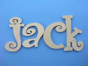 10 Wood Wooden Unpainted Unfinished Wall Letters Name  