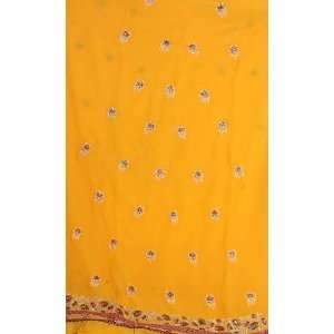   Parsi Embroidered Flowers and Gota Work   Georgette 