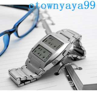   Mens Binary Blue LED Triangle Digital Sport COOL Wrist Watch  