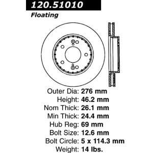  Centric Parts 120.51010 Premium Brake Rotor Automotive