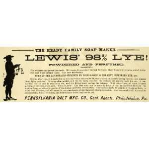  1889 Ad Lewis Lye Pennsylvania Salt Soap Cleaner Health 
