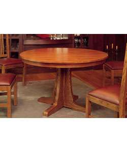 Mission Oak Small Round Dining Table  