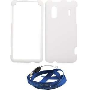 GTMax White Hard Rubberized Snap On Case + Neck Strap Lanyard for 