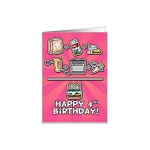  Happy Birthday   cake   4 years old Card Toys & Games