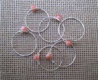LIQUIDATION of STERLING SILVER RINGS   4mm PINK CORAL STONE BEADS 