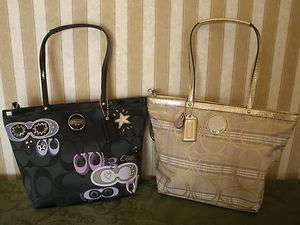 Brand New Coach Signature Tote Bag Handbag Purse 17474 17587 Black 
