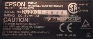 EPSON EHT 40 HANDHELD COMPUTER THERMAL PRINTER H1003AEW  