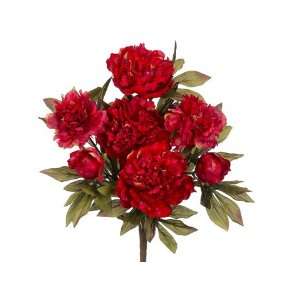    Faux 20 Peony Bush x5 Cerise Red (Pack of 12) Patio, Lawn & Garden