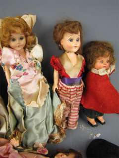 Lot 6 Vintage Hard Plastic Dolls Long Eye Lashes/Blink  