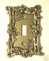 BRASS Single LIGHT SWITCH Plate COVER Shabby ROSES CHIC  