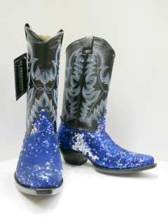 WOMENS SHINY METALLIC MULTICOLOR WESTERN COWBOY BOOTS SHOES  