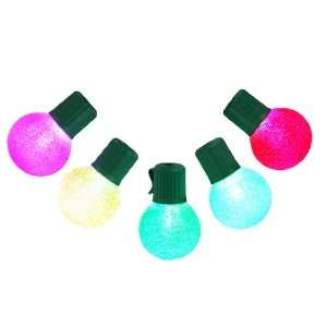 Set of 10 LED Multi Color G30 Sugared Christmas Lights   Green Wire 