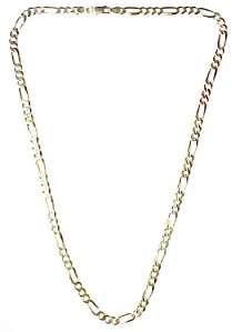 Sterling Silver Figaro Link Chain Necklace; Italy 24 x 6mm EXC  