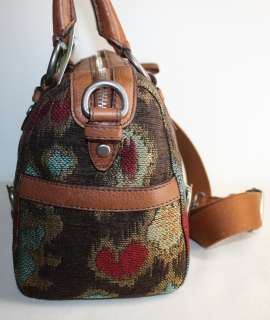   MADDOX TAPESTRY AND LEATHER SATCHEL CROSSBODY BAG NWT $198  