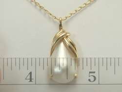 14K Yellow Gold Cultured Mabe Pearl Pendant  