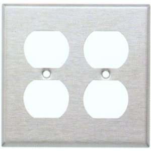Stainless Steel Metal Wall Plates 2 Gang Duplex Receptacle Stainless 