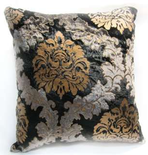 EW05 Gold Black Embroider Aster Velvet Cushion/Pillow/Throw Cover 