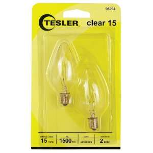  Tesler 15 Watt 2 Pack Candelabra Clear Light Bulbs