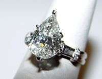 03CT Pear Shape Diamond Engagement Ring PT $45000  