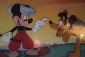 Disney Animation Art Cel Hand painted golf Mickey Pluto  