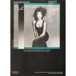   Sheet Music Didnt We Almost Have It All Whitney 141 