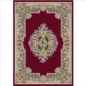   Signature Carved Aubusson Brick Rug Size 78 x 109