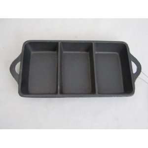   Cast Iron Rectangle 3X6 inch Triple Serve Dish 10193