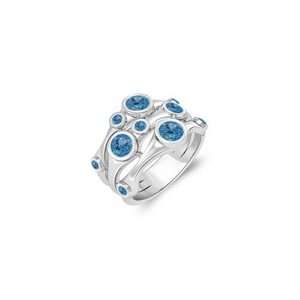  1.19 Cts Swiss Blue Topaz Ring in 14K White Gold 4.0 