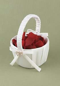 With All My Heart Ivory Flower Girl Basket   NEW (74505)  