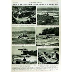  1950 HELICOPTER RESCUE NIAGARA FALLS BUGAY CANADA