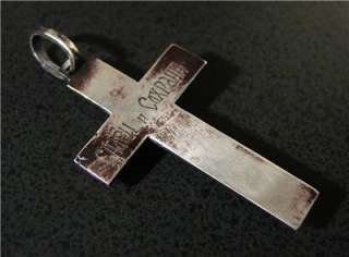 Rare Large Antique Russian Christian Silver Cross ICON  