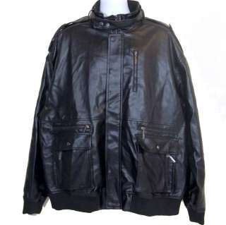 Big & Tall Jacket Bare Fox Shiny Black Faux Leather 4XL  