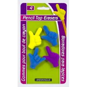  Merangue 4 Pack Hand Pencil Top Erasers (38Q1 1491 00 000 
