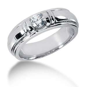   Ring Wedding Band Round Cut Channel 14k White Gold DALES Jewelry