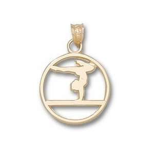 Gymnast on Beam Silhouette Pendant   10KT Gold Jewelry  